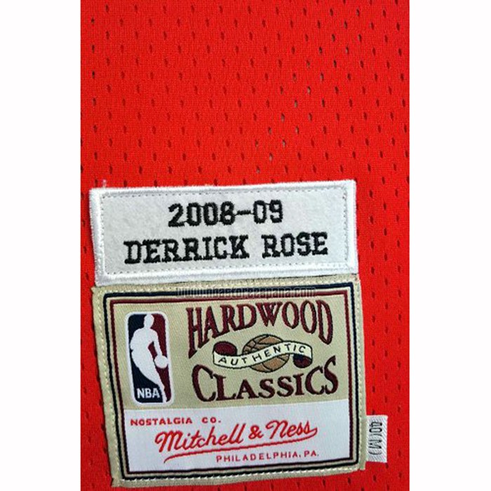 Camiseta Chicago Bulls Derrick Rose NO 1 Hardwood Classics Throwback 2008-09 Rojo